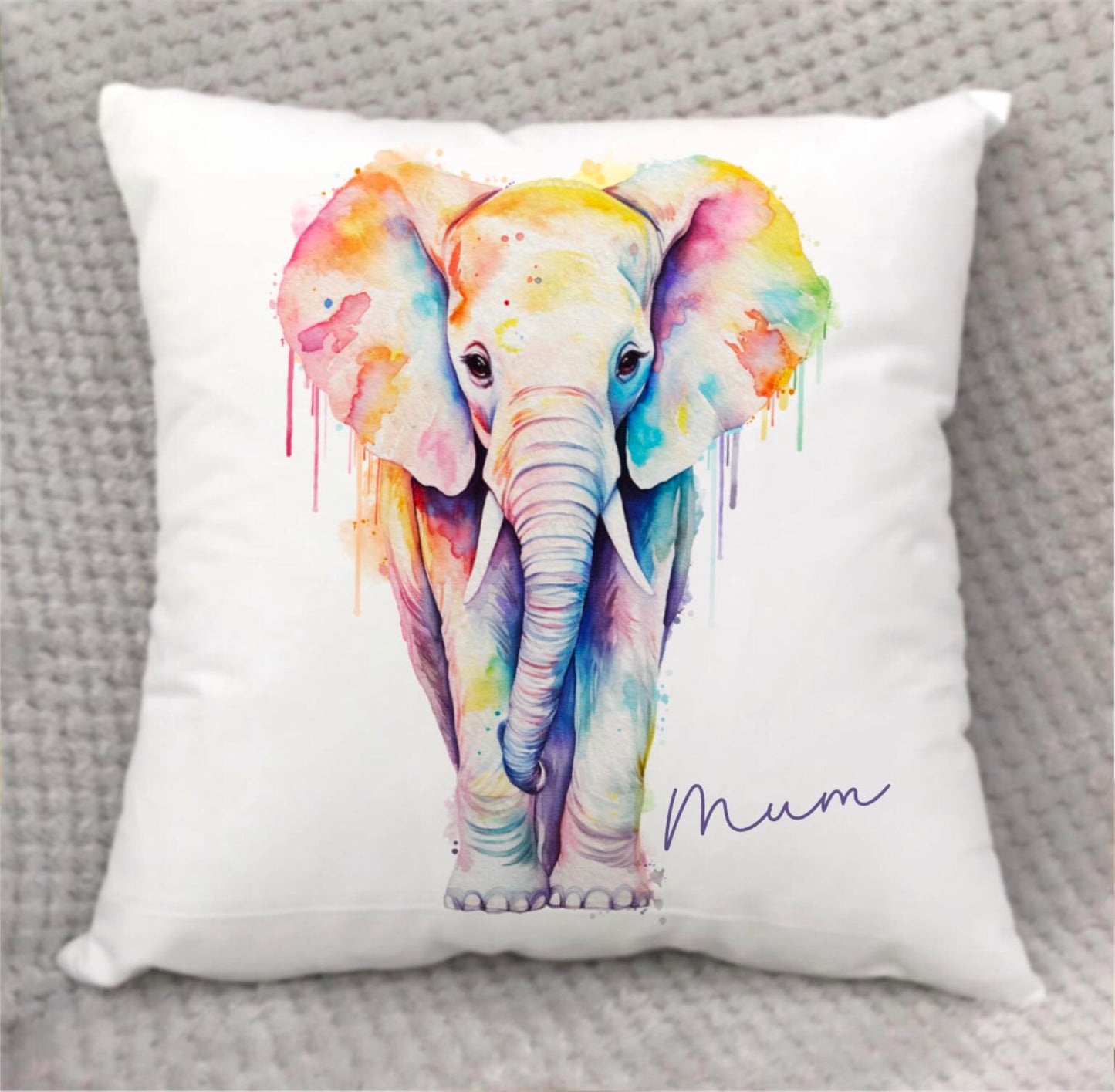 Rainbow Elephant Cushion